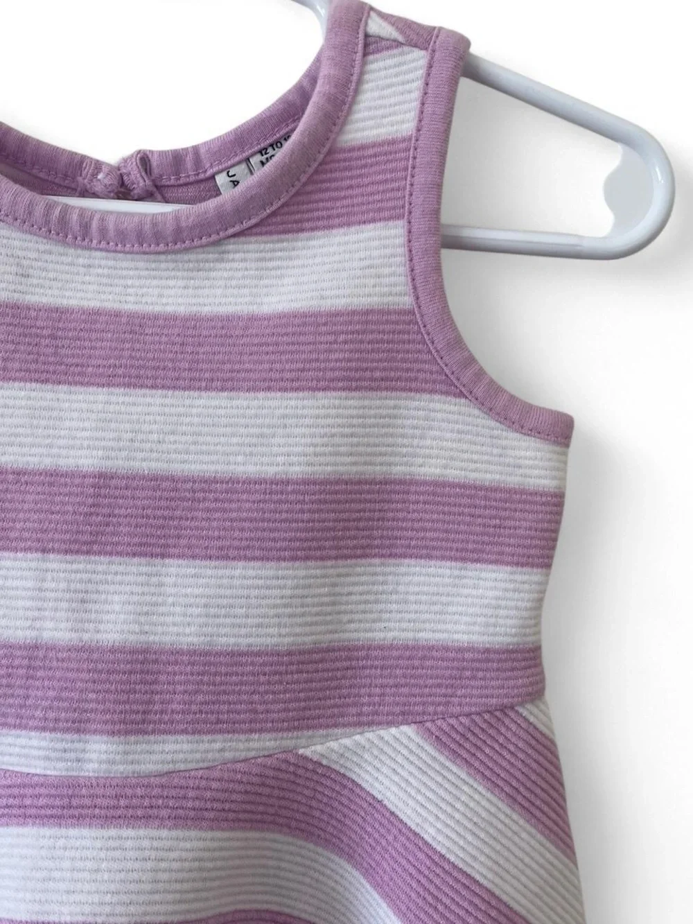 12-18M Girl Janie and Jack Sleeveless Ribbed Textured Fit & Flare Striped Dress